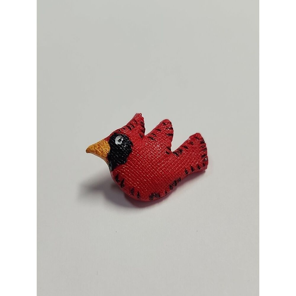 Wooden Handmade Cardinal Brooch Pin